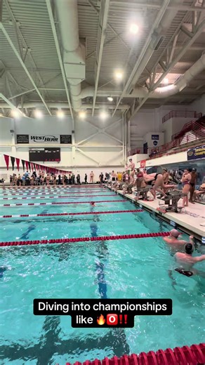 1st day!! ‼️🔥🅾️ #sunyac #swimming #sunyoneonta #letsgooo #champs | Swimming
