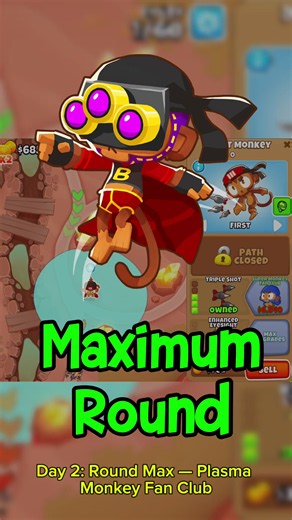 How Far Can Plasma Monkey Fan Club Go? | Round Max #BTD6 #BloonsTD6 #PlasmaMonkey #RoundMax #gaming
