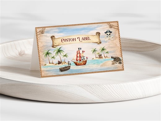 Editable Pirate Tent Cards – Folded Food Labels for Pirate Birthday Party | 3.5x2 Printable - Etsy