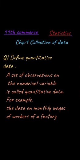 "Class 11 Statistics | Chapter 1 Exercise Solutions | Commerce Full Guide"#11thcommerce #statistics