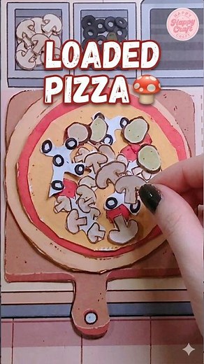 Satisfying Paper Pizza 🍄✨ | Mushroom Topping Assembly (Visual ASMR)
