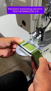 Electronic bartacking machine - complete machine 💜 TEXI CATENACCIO 2.0 PREMIUM 💜 Is a universal electronic bartacking machine. Serial equipped with clamps 20 x 4.5 mm, which allow obtaining max. bartack length 18 mm. Includes set for sewing light and medium materials and set for heavy materials (clamp, feed plate, needle plate, thread tension unit, hook and hook holder). 15 bartacking patterns in standard, that can be modified and saved on the control panel. Direct and fast access to 7 preferr