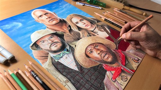 Jumanji The Next Level Drawing Timelapse