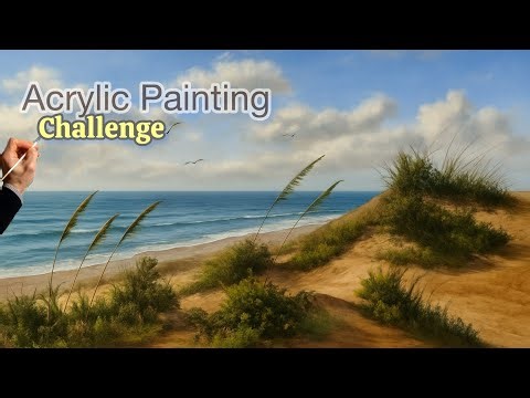 Seascape Painting Challange simple beach painting for beginners