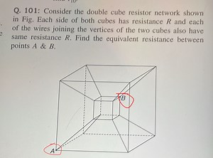 Consider the double cube resistor network as shown. Each side o... | Filo