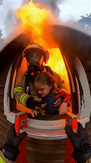 Firefighters Help A young girl and her kitten from Burning Home!