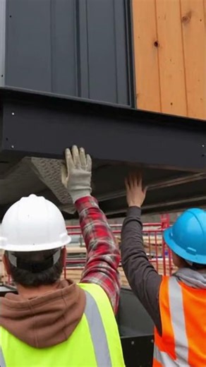 Impressive moment in construction: modular house being assembled with precision.
