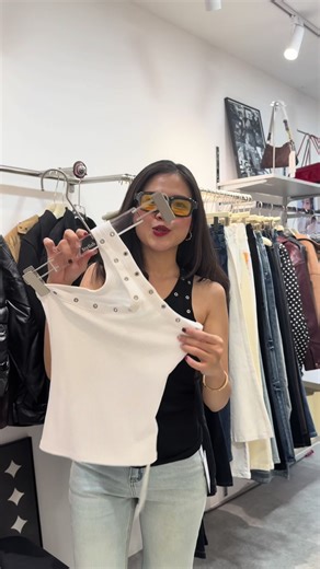 One Sleeve Top x Flare Jeans 🫶🏻🔥this combo effortlessly stunning.🎀❤️ Shop in-store or get it delivered to your home ✨ Can check on Google Map : Stylish Shoppe ទីតាំង​ហាង : ម្ដុំទួល​ទំពួង​នៅលេីផ្លូវ 155 ទល់​មុខ​ Starbucks ttp ( Tel : 017490521 / 086311305 ) Store Open from 12pm - 8:30pm #cambodiatiktok #toultompong #stylishshoppe #viral #outfitideas