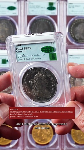 First look at the James A Stack, Sr. Collection of Silver Dollars! "My jaw dropped!" Join Vicken as he discusses his reaction when he found out there was indeed a 16th 1804 Silver Dollar! Nobody knew it existed and now numismatist are excited to learn the story behind this rarity. The James A. Stack, Sr. Collection Part I Live Bidding begins Dec 9, 2025 at 12:00 PM PST #numismatics #1804dollar #silverdollar #silvercoin #coincollecting | Stack's Bowers