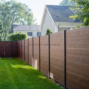 [Hot Item] WPC Alu Garden Fence Wood Plastic Composite Road Fencing Co Extrusion Fencing