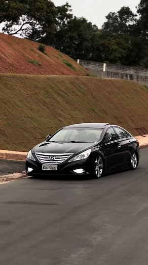 Hyundai Sonata: Sleek Black Car in Motion