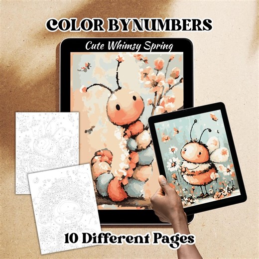 Cute Whimsical Spring Color by Number Pages – Kawaii Floral Printable & Procreate Coloring Kit (digital Download) - Etsy UK