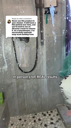 Replying to @ode Glass shower, windshield & sliding glass door cleaner that removes hard water stains, soap scum, mineral buildup, and water spots fast-leaving glass clear, streak-free, and spotless with less scrubbing. #glasscleaner #hardwaterspots #cleaninghacks #cleaningtiktok #tiktokshopcreatorpicks