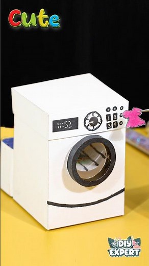 DIY Working mini Washing Machine with Paper! #diy #papercrafts #schoolcraft #shorts #miniature