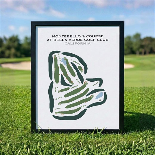 Montebello 9 Course at Bella Verde Golf Club, CA | Golf Course Map, Golf Map, Golfer Gift for Him, Golfer Boyfriend Gift, Art Print Decor - Etsy