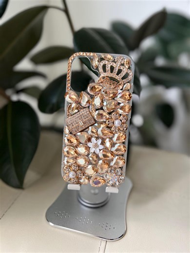 Bling Rhinestone Cute Fashion Design Sparkly Case for iPhone 15, iPhone 16, iPhone 16 Plus Clear Cover With Floral Rhinestone Design - Etsy