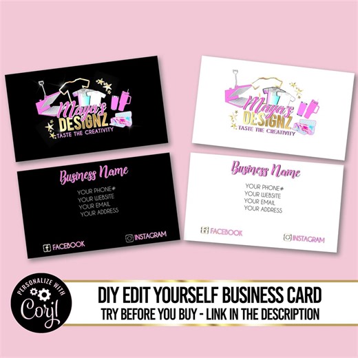 Craft Business Card Design, Crafting Editable Business Card, T-shirt Tumbler Maker Business Card, Small Business Cards - Etsy