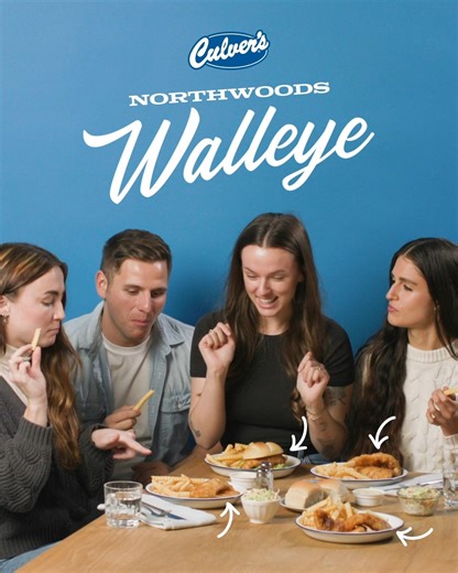 100K views · 558 reactions | Catch a good time by trying our fresh fried Northwoods Walleye, a Wisconsin supper club classic.  | Culver's | Facebook