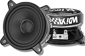 3.5-Inch Car Speaker Wool Fiber Cone+Fiberglass Sound Cap Full Frequency High Fidelity Audio 300W Peak Power 4 Ohms Professional High-End Stereo Surround Sound (2-Speakers)