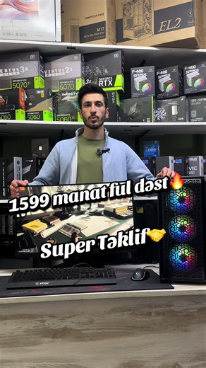 ➡️RTX 3060 12GB Ryzen 5 5500 Cpu ile novbeti Gaming Pc satisa cixardiq🔥💥🎱 💠Keys-Gamemax Forge AB 💠Ana Plata-Asus Prime B550 DDR4 💠Cpu- Amd Ryzen 5 5500 4.20 GHZ 💠Ram- 16GB DDR4 💠Ssd-512GB NVMe M.2 💠Videokart-Nvidia RTX 3060 12GB 💠Cpu Cooler-Fpmax F400 💠Qida bloku-Fpmax 600 W 💠Monitor-Philips 27 inch 165Hz Curved Gaming 💠Klaviatura Mous Gaming 1)CS2 → 200–300 FPS 2)Valorant → 200–300 FPS 3)Fortnite → 200–400 FPS 4)Apex → 120–180 FPS ✅Veziyyet:Sistem Blokunun bezi detallari 2 ci eldir