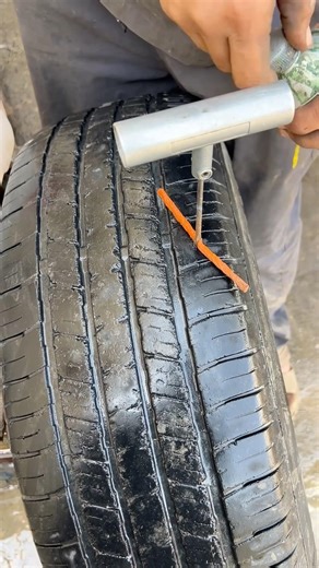 Tubeless Car Tyre Puncture Repair | Using Tubeless Kit Tools #tyre #tyrerepair #repair