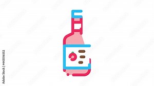 Sauce Bottle Icon Animation. color Sauce Bottle animated icon on white background