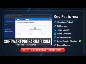 Microstock Saas by softwareprofarhad.com | Metadata | Prompt Engine | Image Upscale | Video Enhancer