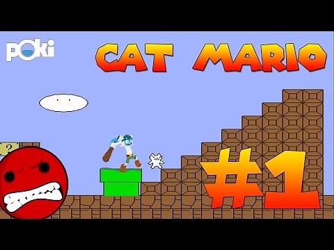 All the Fails! Cat Mario Walkthrough Episode 01, Levels 1 - 3 | Poki Game Movies