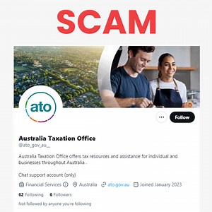 🚨 SCAM ALERT 🚨 Beware of fake social media accounts pretending to be the ATO. They impersonate our officers and senior executive staff too! 🛑 If you’re approached by a suspicious account, *don’t engage* 🛑 Take a screenshot of the account, and report it to ReportEmailFraud@ato.gov.au 🛑 Block the account using the Facebook reporting functions. Remember, our Facebook account (this one) will always display the blue verification tick. Know how to protect yourself - visit www.ato.gov.au/scamalert