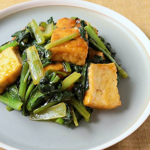 小松菜と厚揚げの甘酢炒め 作り方・レシピ | クラシル