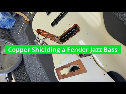 Copper Shielding a Fender American Jazz Bass and Input Jack Replacement - Timelapse