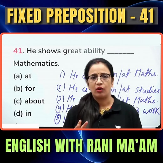 501K views · 4.5K reactions | fixed preposition | English With RANI MAM | Facebook