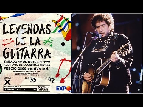 Bob Dylan - Leyendas de la Guitarra #Sevilla 1991 (broadcast tv clip of Bob's set - 5 songs)