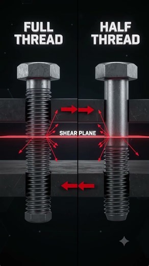 Why Do Engineers Use Half-Threaded Bolts? ⚙️ | Shear Stress Explained! #mechanicalengineering
