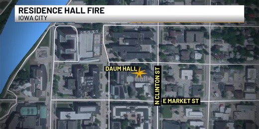 University of Iowa dorm fire displaces students