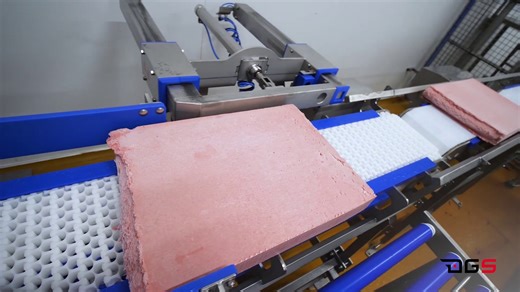 The robot unloads the frozen meat from a conveyor belt and stacks it on a pallet. Each layer is separated by a special foil, which is also cut to the exact size by the robot. 🚀 Key Benefits: • enhanced efficiency • improved accuracy • increased productivity • versatility • cost-effectiveness • complete layer palletising Find more solutions for food industry here: ✅ https://www.fanuc.eu/sk/en/industries/food #FANUC #palletsing #foodindustry | FANUC Europe