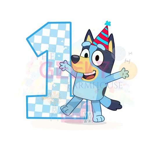 Blue Dog 1st Birthday PNG | Cartoon | Character | Toddler | Clipart for Stickers, Crafts, Sublimation   More - Etsy