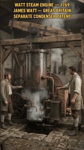 🔥 James Watt’s 1769 Steam Engine Changed Everything! ⚙️ #history #usa