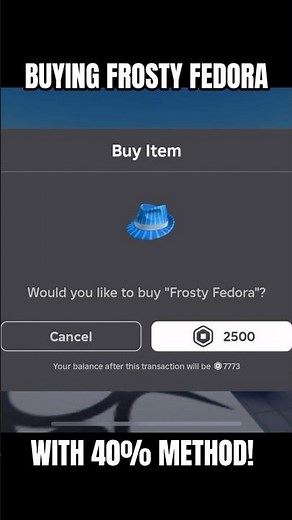 Buying Frosty Fedora #roblox