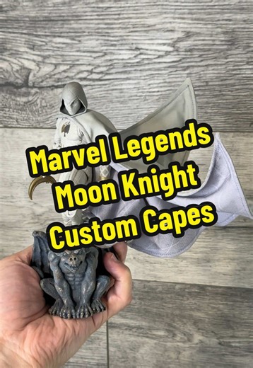 This is your sign to get custom capes for your Marvel Legends! 🤌🏼🤌🏼 Upgrading my Marvel Legends Moon Knight figures thanks to the amazing work on these capes from @ONE:12 PROPS! Make sure to check out their site, plenty of awesome options to choose from and as you can see, a wired cape does a figure A LOT of good 🔥🔥 Stay tuned for Part 2 soon with another one of my favorite Marvel Legends figures…who do you think it could be?? 🤔🤔 #MoonKnight #MarvelLegends #MarvelLegendsCommunity #Action