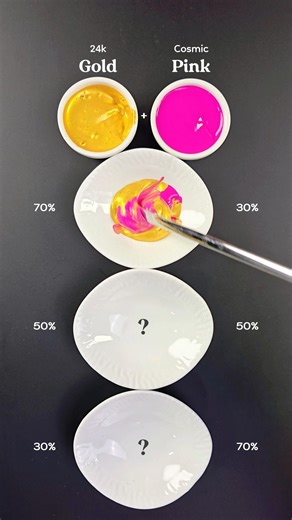Starting with 24k Gold + Cosmic Pink shades 😍 #colormixing #paintmixing #asmr #art #painting
