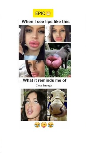 “Proof that evolution has jokes😂💋.” #funny​ #viral​ #comedy​ #shorts​ #lips​ #botox​ #memes​ #usa