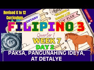 Filipino 3 Term 1 Week 7 Session 2 | Paksa, Pangunahing Ideya, at Detalye | Revised K-12 Matatag
