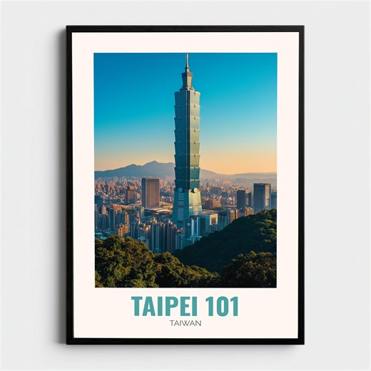 Taipei 101 Taiwan Poster Taipei 101 Print Taipei Wall Art Taiwan Travel Poster Decor Gift for Asia Lover Skyscraper Skyline Vintage Art - Etsy Canada
