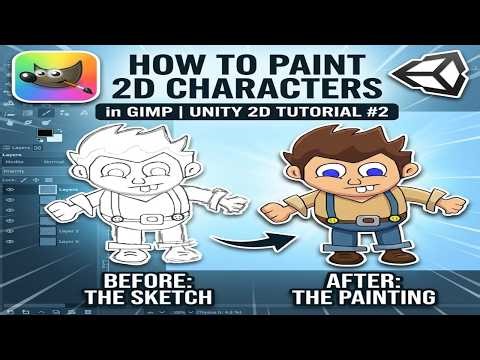 How to Paint a 2D Game Character in GIMP | Unity 2D Tutorial #2