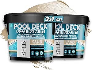 Premium Waterproof Pool Deck Paint for Concrete – Repairs, Seals, and Protects with Long-Lasting, Cool Decking Finish for Perfect Pool Edges