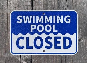 Swimming Pool Closed Sign Safety Warning Vibrant White and Blue With White Lettering Visible Indoor - Etsy Australia