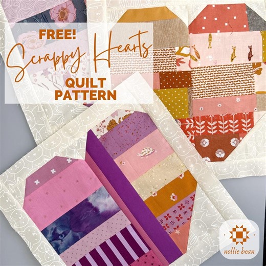 Scrappy Heart Quilt Pattern PDF | Beginner Quilt Pattern | Modern Scrap Quilt | Block of the Month Quilt | Digital Download - Etsy