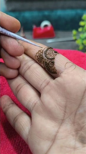 hand finger mahendi design 💙😱 #shorts