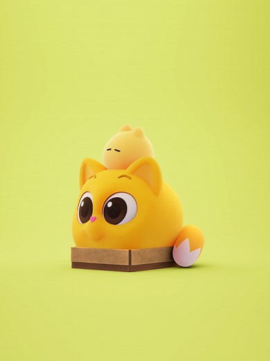 Ninimo is having fun with a box!📦 #Pinkfong #anime #memestiktok #catsoftiktok #cute